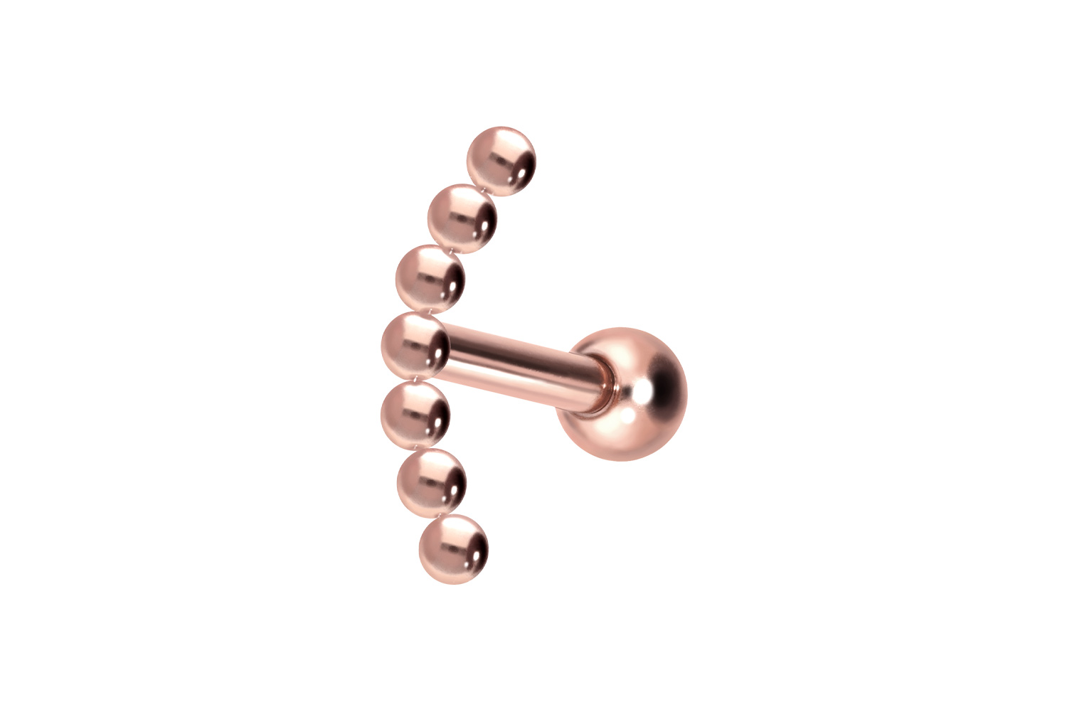 Titan Ohrpiercing mit Innengewinde 7 KUGELN